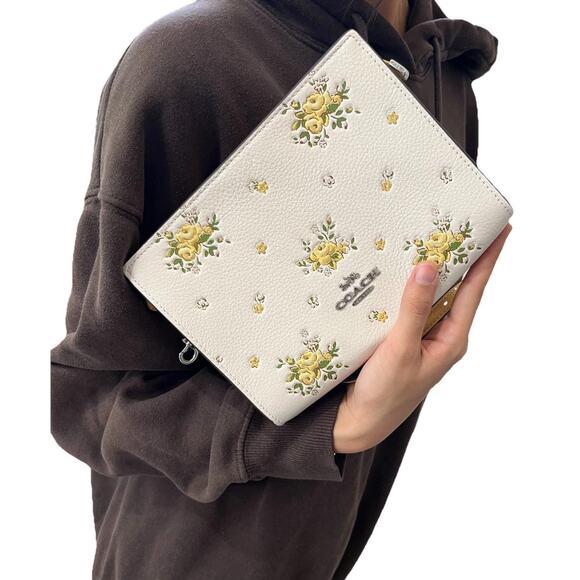 NWT Coach Slim Crossbody Bag W/ Floral Print Clutch Pouch CAQ27 - Picture 14 of 15